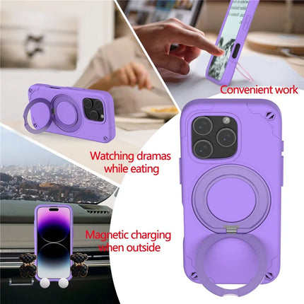 For iPhone 16 Pro Max Case Compatible with MagSafe EVA + Aluminum Alloy Kickstand Mcg Style Protective Cover