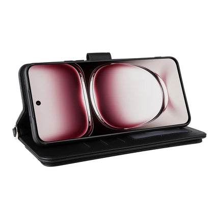 For Oppo Reno12 Pro 5G (Global) Wallet Case with Shoulder Strap Leather Phone Cover