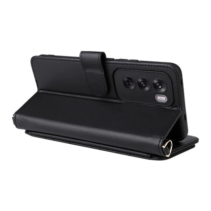 For Oppo Reno12 Pro 5G (Global) Wallet Case with Shoulder Strap Leather Phone Cover