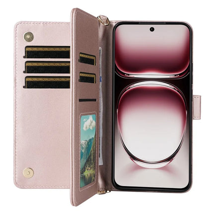 For Oppo Reno12 Pro 5G (Global) Wallet Case with Shoulder Strap Leather Phone Cover