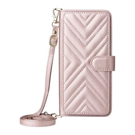 For Oppo Reno12 Pro 5G (Global) Wallet Case with Shoulder Strap Leather Phone Cover