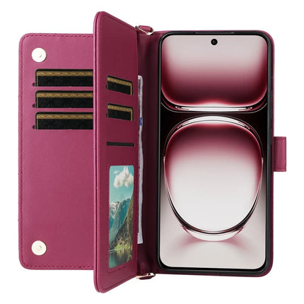 For Oppo Reno12 Pro 5G (Global) Wallet Case with Shoulder Strap Leather Phone Cover