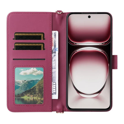 For Oppo Reno12 Pro 5G (Global) Wallet Case with Shoulder Strap Leather Phone Cover