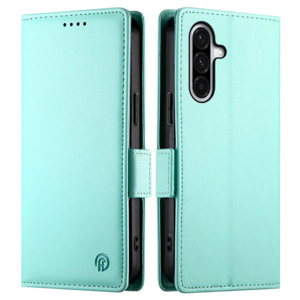 DF-010 For Samsung Galaxy A56 5G Stand Case PU Leather Wallet Phone Cover - Mint Green