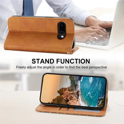 For Google Pixel 9a Case Calf Texture PU Leather Phone Cover with Wallet