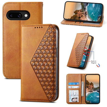 For Google Pixel 9a Case Calf Texture PU Leather Phone Cover with Wallet