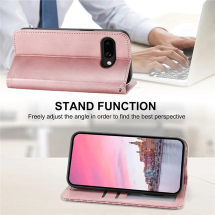 For Google Pixel 9a Case Calf Texture PU Leather Phone Cover with Wallet