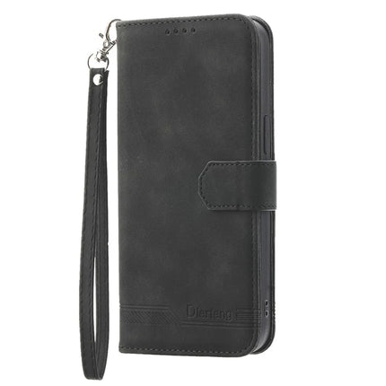DIERFENG DF-03 For Google Pixel 9a Leather Case Lines Imprint Wallet Phone Cover