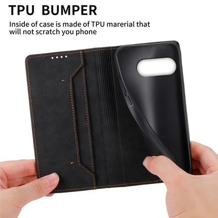 DF-05 For Google Pixel 9a Wallet Case RFID Blocking PU Leather Phone Cover