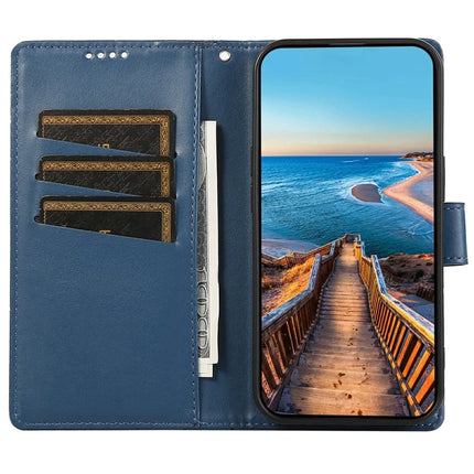 DF-06 For Google Pixel 9a Phone Case Line Imprint Leather Wallet Cover