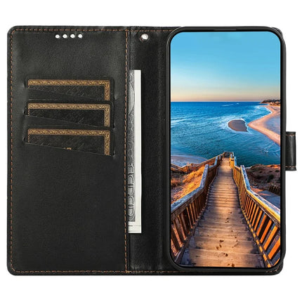DF-06 For Google Pixel 9a Phone Case Line Imprint Leather Wallet Cover