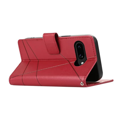 DF-06 For Google Pixel 9a Phone Case Line Imprint Leather Wallet Cover