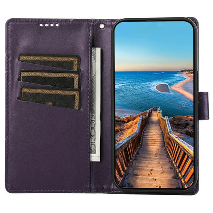 DF-06 For Google Pixel 9a Phone Case Line Imprint Leather Wallet Cover