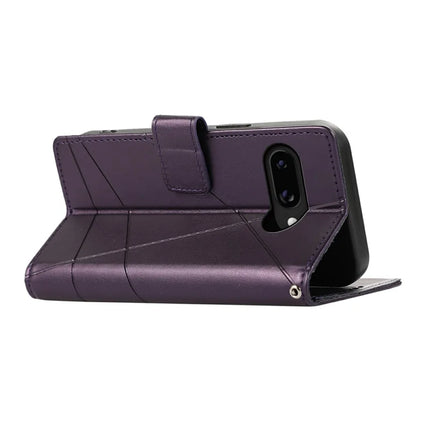 DF-06 For Google Pixel 9a Phone Case Line Imprint Leather Wallet Cover