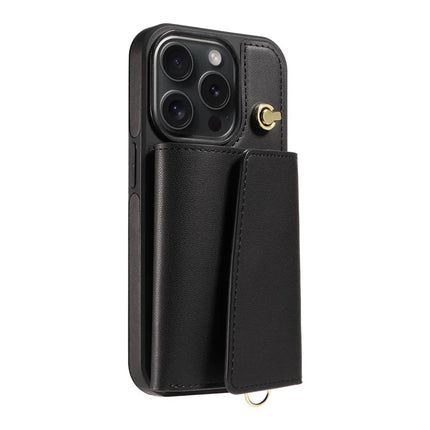 ShopCaseCart Kickstand Durable iPhone 15 Pro Crossbody Phone Protective cover Card Slot Kickstand Leather Coated TPU Mobile Guard