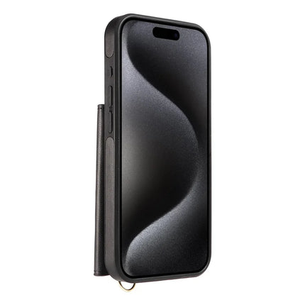 ShopCaseCart Kickstand Durable iPhone 15 Pro Crossbody Phone Protective cover Card Slot Kickstand Leather Coated TPU Mobile Guard