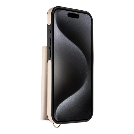 ShopCaseCart Kickstand Durable iPhone 15 Pro Crossbody Phone Protective cover Card Slot Kickstand Leather Coated TPU Mobile Guard