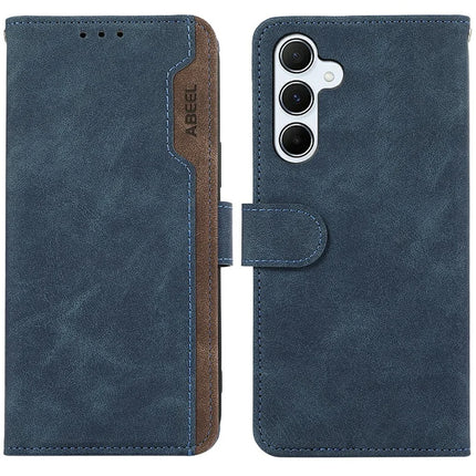 ABEEL For Samsung Galaxy A56 5G Case Color Splicing Leather Flip Phone Cover RFID Blocking - Blue