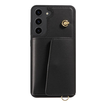 For Samsung Galaxy S23+ Crossbody Phone Case Card Holder Kickstand Leather Coated TPU Mobile Cover