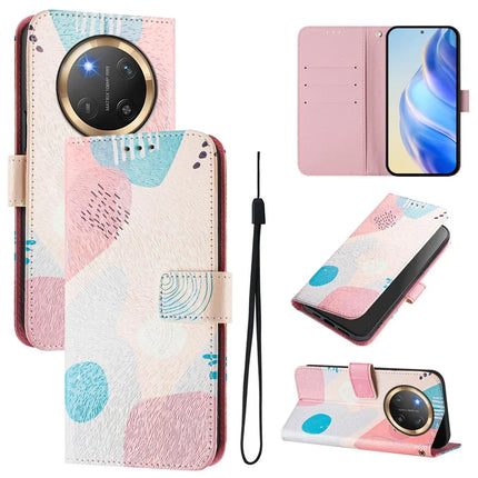 For Honor Magic7 Lite 5G / X9c 5G / X60 Pro 5G Case Pattern Printing Wallet Phone Cover with Strap - Graffiti