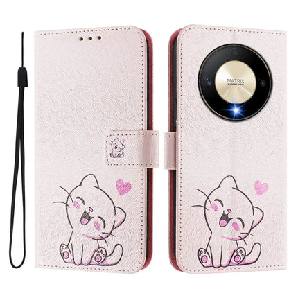 For Honor Magic6 Lite 5G / Honor X50 5G / Honor X9b 5G Case Pattern Printing Wallet Phone Cover with Strap