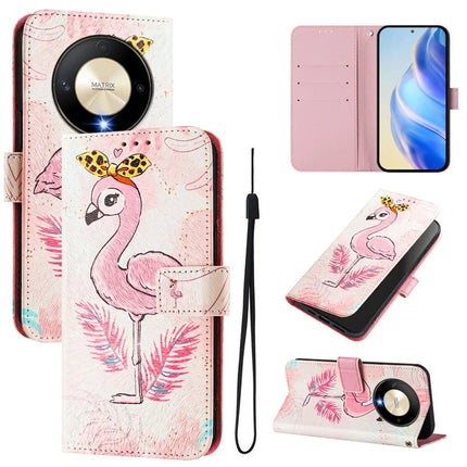 For Honor Magic6 Lite 5G / Honor X50 5G / Honor X9b 5G Case Pattern Printing Wallet Phone Cover with Strap - Bird