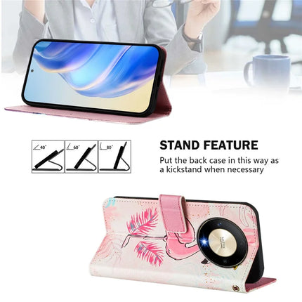 For Honor Magic6 Lite 5G / Honor X50 5G / Honor X9b 5G Case Pattern Printing Wallet Phone Cover with Strap