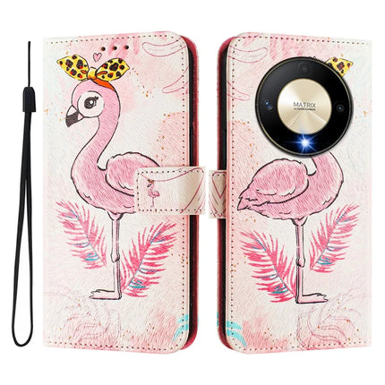 For Honor Magic6 Lite 5G / Honor X50 5G / Honor X9b 5G Case Pattern Printing Wallet Phone Cover with Strap