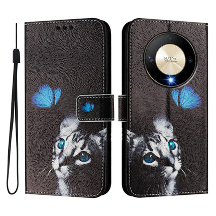 For Honor Magic6 Lite 5G / Honor X50 5G / Honor X9b 5G Case Pattern Printing Wallet Phone Cover with Strap
