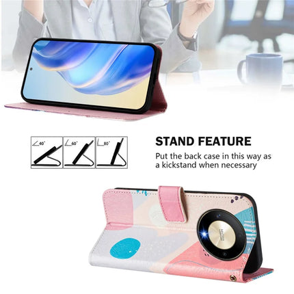 For Honor Magic6 Lite 5G / Honor X50 5G / Honor X9b 5G Case Pattern Printing Wallet Phone Cover with Strap