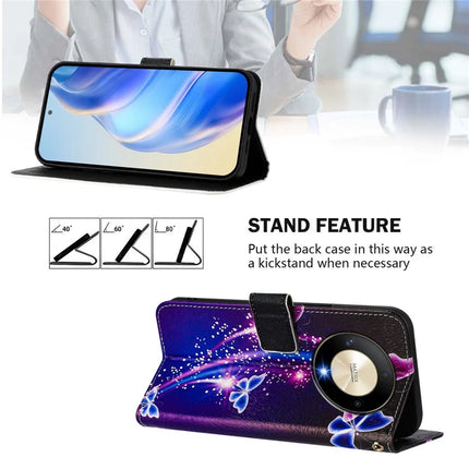 For Honor Magic6 Lite 5G / Honor X50 5G / Honor X9b 5G Case Pattern Printing Wallet Phone Cover with Strap