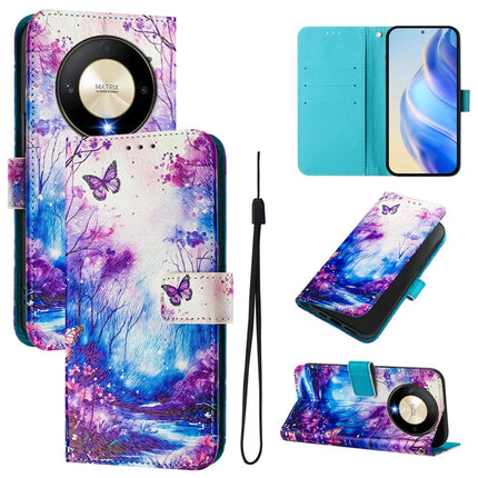 For Honor Magic6 Lite 5G / Honor X50 5G / Honor X9b 5G Case Pattern Printing Wallet Phone Cover with Strap - Dream Valley