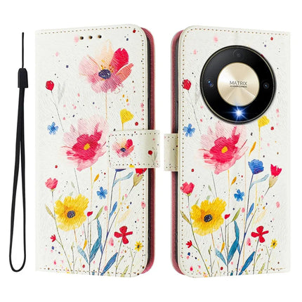 For Honor Magic6 Lite 5G / Honor X50 5G / Honor X9b 5G Case Pattern Printing Wallet Phone Cover with Strap