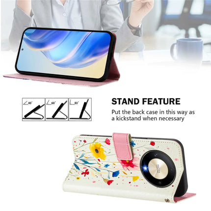 For Honor Magic6 Lite 5G / Honor X50 5G / Honor X9b 5G Case Pattern Printing Wallet Phone Cover with Strap