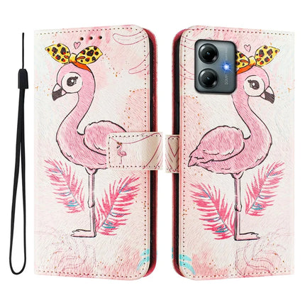 For Motorola Moto G Play (2025) 4G Case Pattern Printing Wallet Phone Cover with Strap