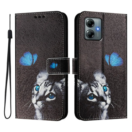 For Motorola Moto G Play (2025) 4G Case Pattern Printing Wallet Phone Cover with Strap