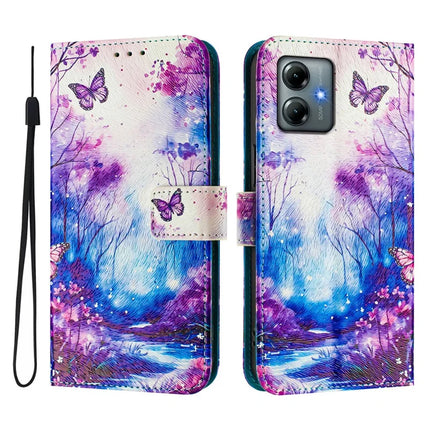 For Motorola Moto G Play (2025) 4G Case Pattern Printing Wallet Phone Cover with Strap