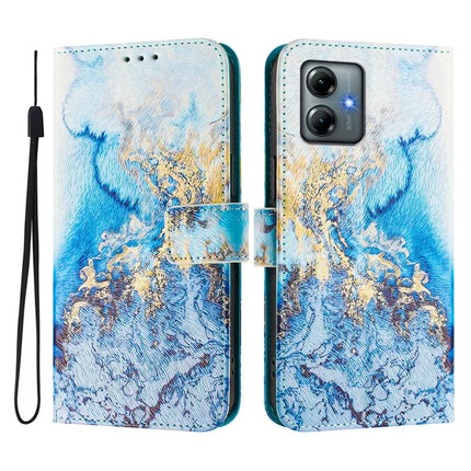 For Motorola Moto G Play (2025) 4G Case Pattern Printing Wallet Phone Cover with Strap