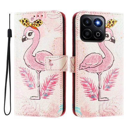 For Honor 200 Smart 5G / Honor X7c 4G / Honor X7c 5G Case Pattern Printing Wallet Phone Cover with Strap