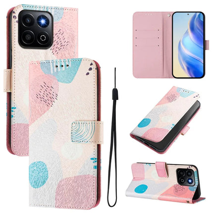 For Honor 200 Smart 5G / Honor X7c 4G / Honor X7c 5G Case Pattern Printing Wallet Phone Cover with Strap - Graffiti