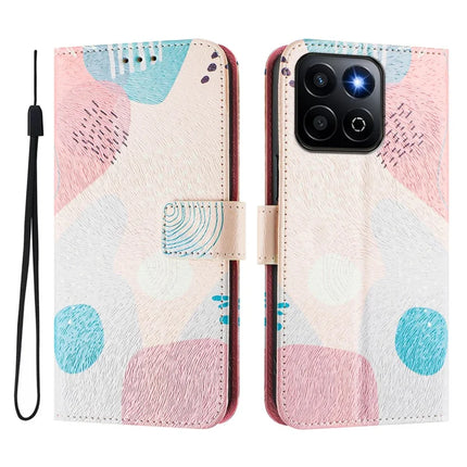 For Honor 200 Smart 5G / Honor X7c 4G / Honor X7c 5G Case Pattern Printing Wallet Phone Cover with Strap
