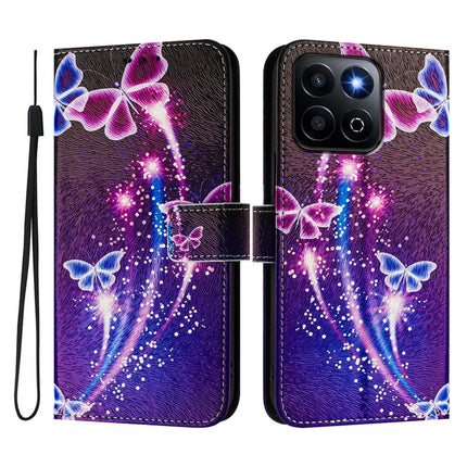 For Honor 200 Smart 5G / Honor X7c 4G / Honor X7c 5G Case Pattern Printing Wallet Phone Cover with Strap