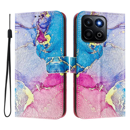 For Honor 200 Smart 5G / Honor X7c 4G / Honor X7c 5G Case Pattern Printing Wallet Phone Cover with Strap