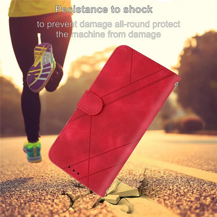 For Samsung Galaxy A26 5G Case Imprinted Line Leather Phone Cover with Handy Strap