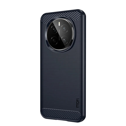 For Honor Magic7 5G Back Cover MOFI Brushed Carbon Fiber Texture Soft TPU Case - Blue