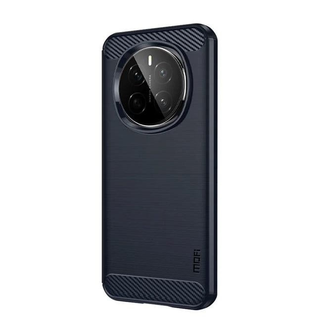 For Honor Magic7 5G Back Cover MOFI Brushed Carbon Fiber Texture Soft TPU Case - Blue