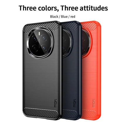 For Honor Magic7 5G Back Cover MOFI Brushed Carbon Fiber Texture Soft TPU Case
