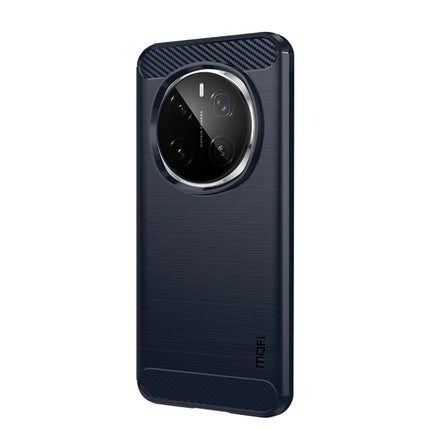 For Honor Magic7 Pro 5G Back Cover MOFI Brushed Carbon Fiber Texture Soft TPU Case - Blue