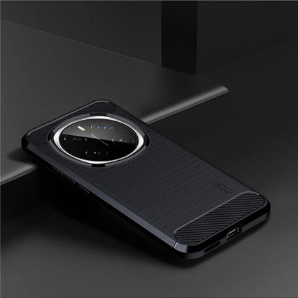For Honor Magic7 Pro 5G Back Cover MOFI Brushed Carbon Fiber Texture Soft TPU Case