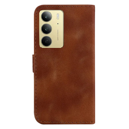 For Realme C75 Stand Case 7-Shaped Pattern Imprint Leather Phone Cover